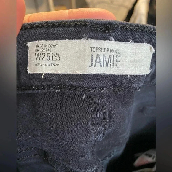 TOPSHOP - Moto Jamie black jeans - size 25 - Picture 3 of 8